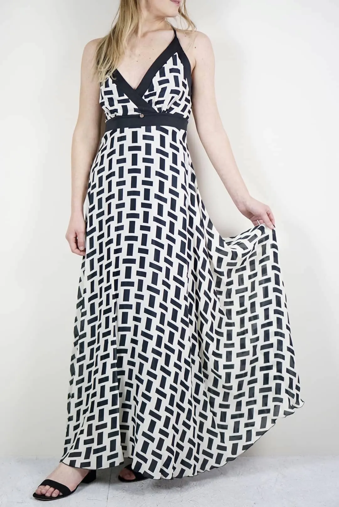 Vestito lungo fantasia geometrica | Carla Montanarini