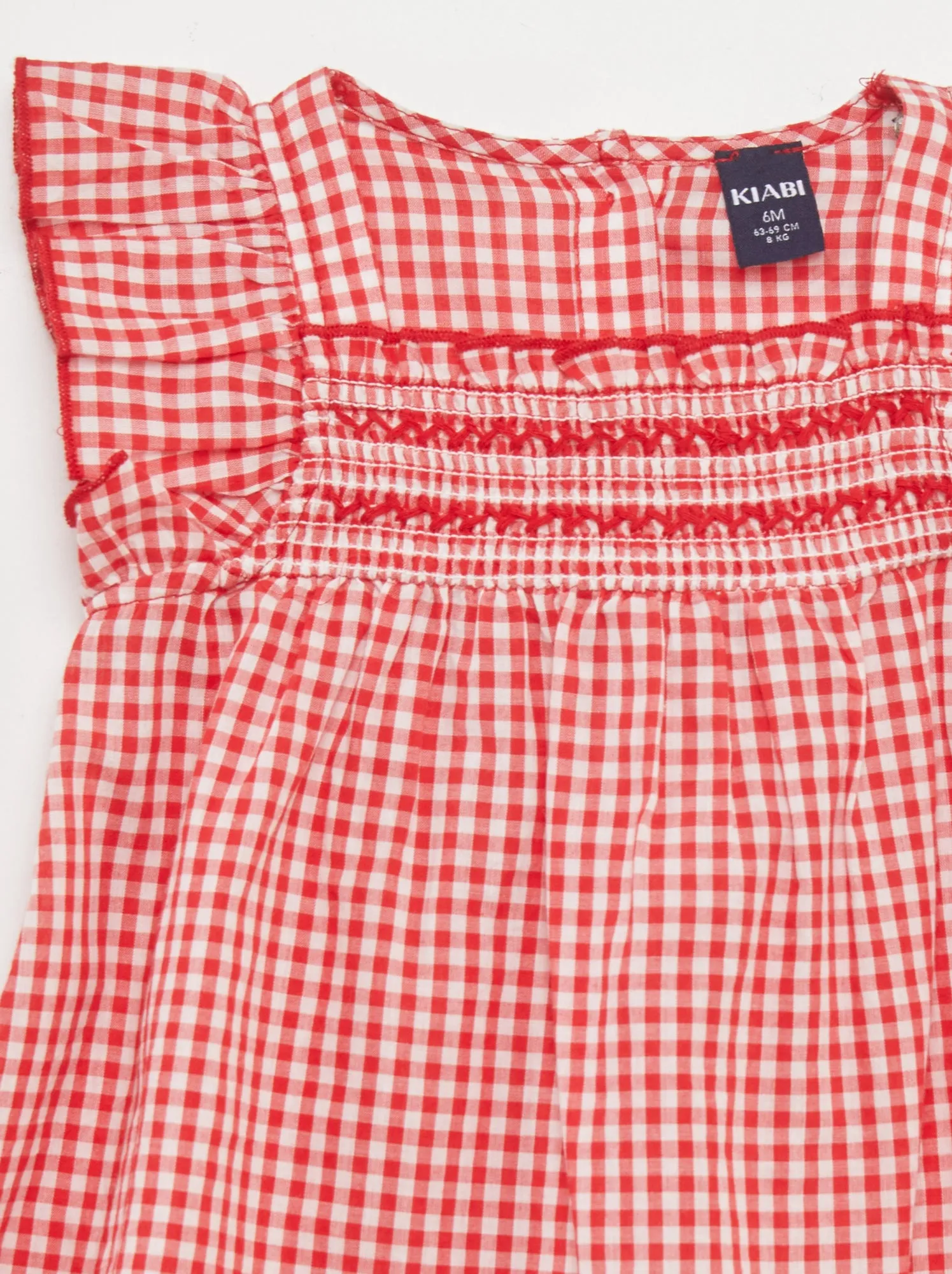 Vestito stampato vichy - ROSSO